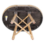 Table de salle à manger ronde extensible en bois naturel/expresso, 4 à 6 places