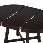 Table de salle à manger ronde extensible en bois naturel/expresso, 4 à 6 places