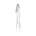 Bureau d'écriture et d'ordinateur blanc pliable pour 1 personne avec étagère