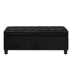 Banc de rangement capitonné avec boutons