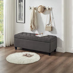 Banc de rangement capitonné avec boutons