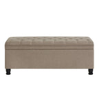Banc de rangement capitonné avec boutons
