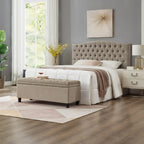 Banc de rangement capitonné avec boutons