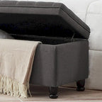 Banc de rangement capitonné avec boutons