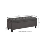 Banc de rangement capitonné avec boutons