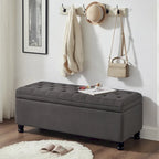 Banc de rangement capitonné avec boutons