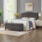 Banc de rangement capitonné avec boutons