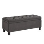 Banc de rangement capitonné avec boutons