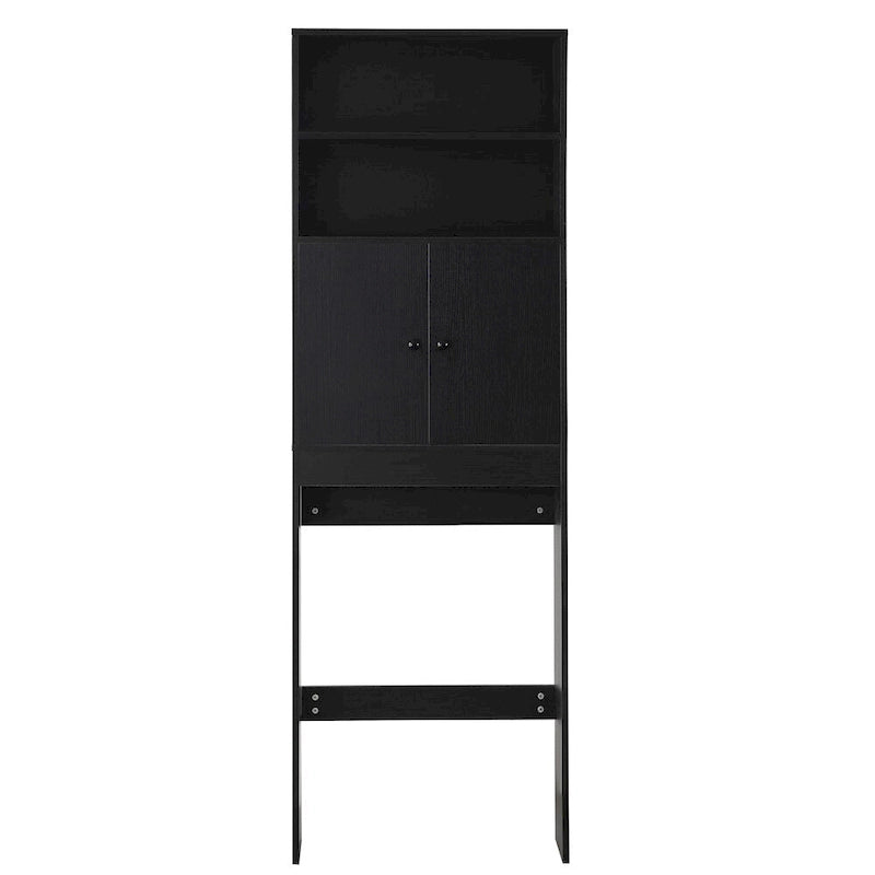 Meuble de rangement pour WC style ferme blanc/noir, capacité 2 personnes