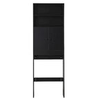Meuble de rangement pour WC style ferme blanc/noir, capacité 2 personnes