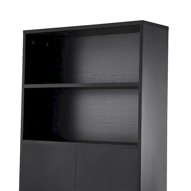 Meuble de rangement pour WC style ferme blanc/noir, capacité 2 personnes