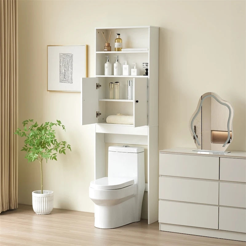 Meuble de rangement pour WC style ferme blanc/noir, capacité 2 personnes