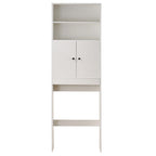 Meuble de rangement pour WC style ferme blanc/noir, capacité 2 personnes