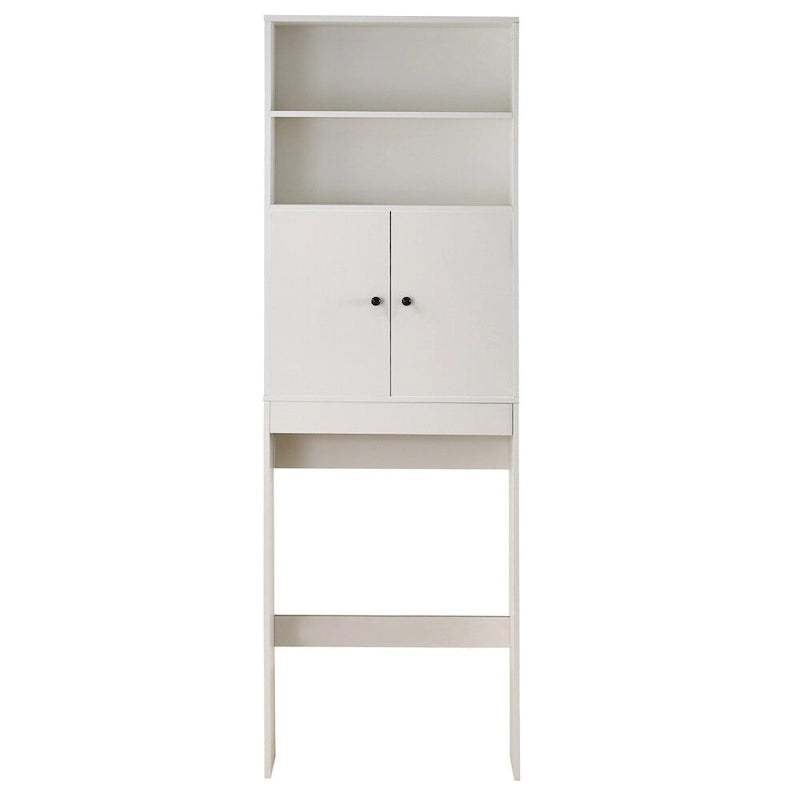Meuble de rangement pour WC style ferme blanc/noir, capacité 2 personnes