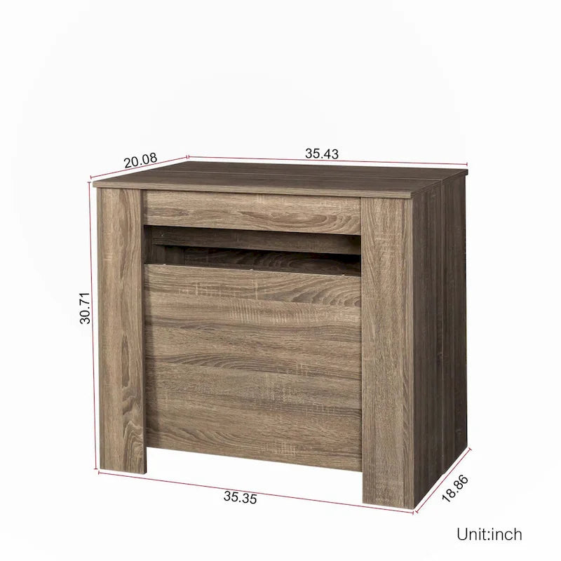 Console extensible marron, 1 à 10 personnes