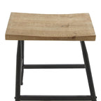 Tabouret de comptoir en métal avec plateau en bois brun - Noir - Décor Roche River