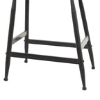 Tabouret de comptoir en métal avec plateau en bois brun - Noir - Décor Roche River
