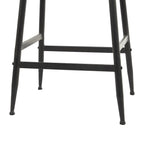 Tabouret de comptoir en métal avec plateau en bois brun - Noir - Décor Roche River