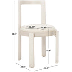 Chaise de salle à manger blanche ronde, cadre en bois massif, lot de 2