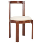 Chaise de salle à manger blanche ronde, cadre en bois massif, lot de 2