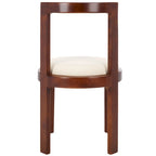 Chaise de salle à manger blanche ronde, cadre en bois massif, lot de 2