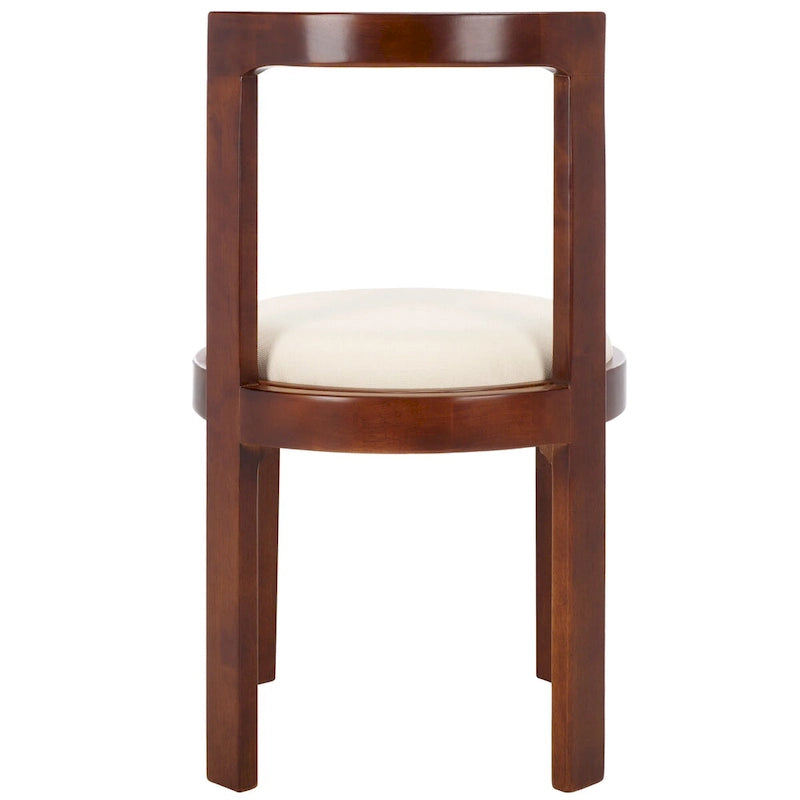 Chaise de salle à manger blanche ronde, cadre en bois massif, lot de 2