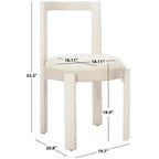 Chaise de salle à manger blanche ronde, cadre en bois massif, lot de 2